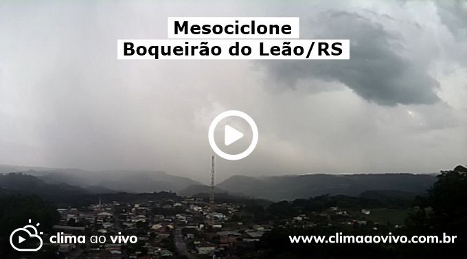 Na imagem mostra a formação de um mesociclone em Boqueirão do Leão no Rio Grande do Sul